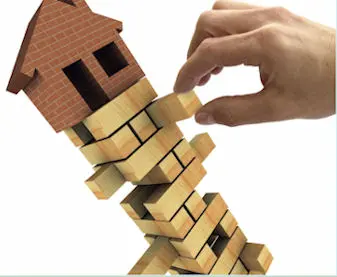 3d Illustration of the housing market recession