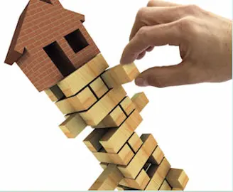 3d Illustration of the housing market recession