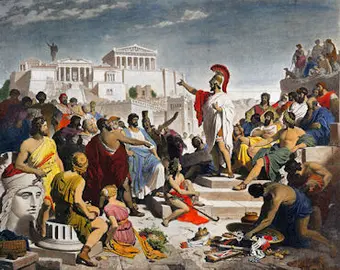 1GR-12-E1-B

-------------------- D: --------------------
Das Zeitalter des Perikles / Foltz

Perikles, athen. Politiker, um 500 v.
Chr. - 429 v.Chr.
- "Das Zeitalter des Perikles". -
(Versammlung der bedeutendsten Kuenstler,
Dichter und Philosophen der Zeit).
Druck, spaetere Kolorierung, nach dem
Gemaelde, 1852 ff., von Philipp von Foltz
(1805-1877).

-------------------- F: --------------------
L'epoque de Pericles / Foltz

Pericles, homme politique athenien,
vers 500 av. J.-C. - 429 av. J.-C.
- "Das Zeitalter des Perikles"
(L'epoque de Pericles). -
(Rassemblement des artistes, poetes
et philosophes les plus connus de
l'epoque).
Impr., coloriee post., d'ap. le tableau,
1852, de Philipp von Foltz (1805-1877).